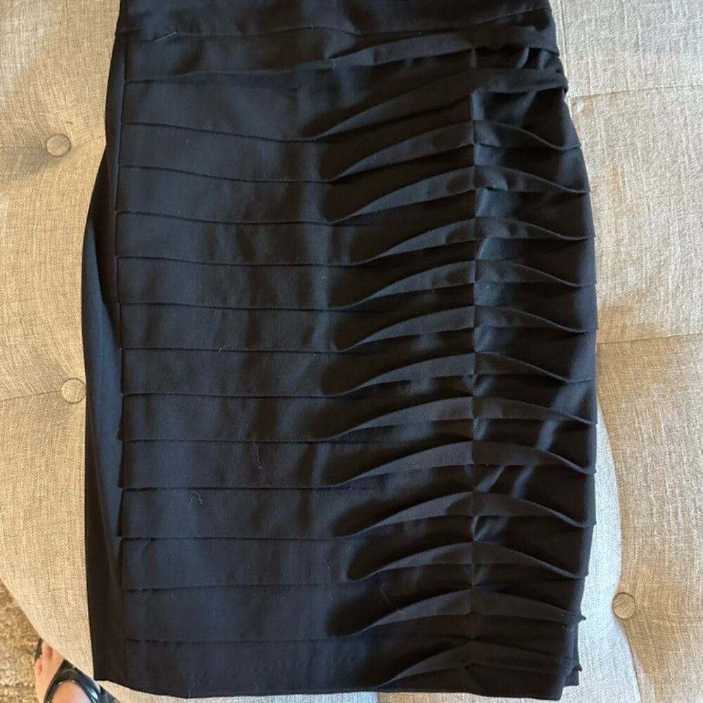 Black Focus 2000 Mini Skirt with side pleat design - 2P